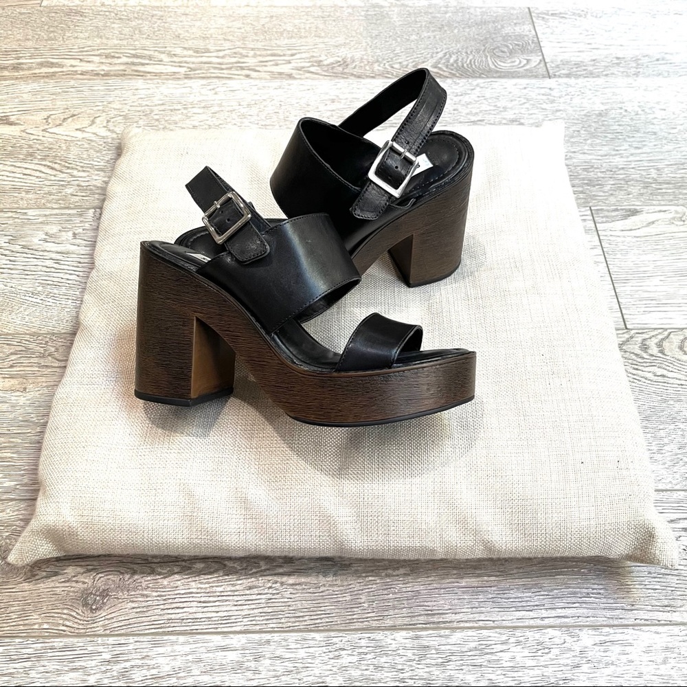 Steve Madden Brea Leather Ankle Strap Platforms